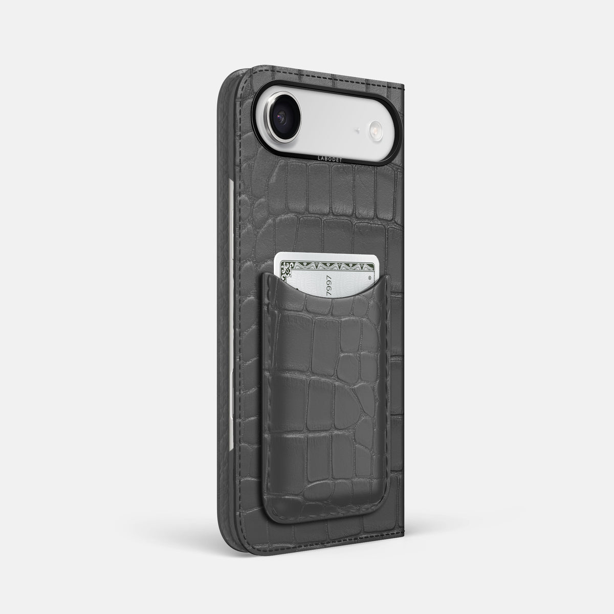 Folio Case with Card For iPhone 17 Air In Alligator -1 | Grey-Black