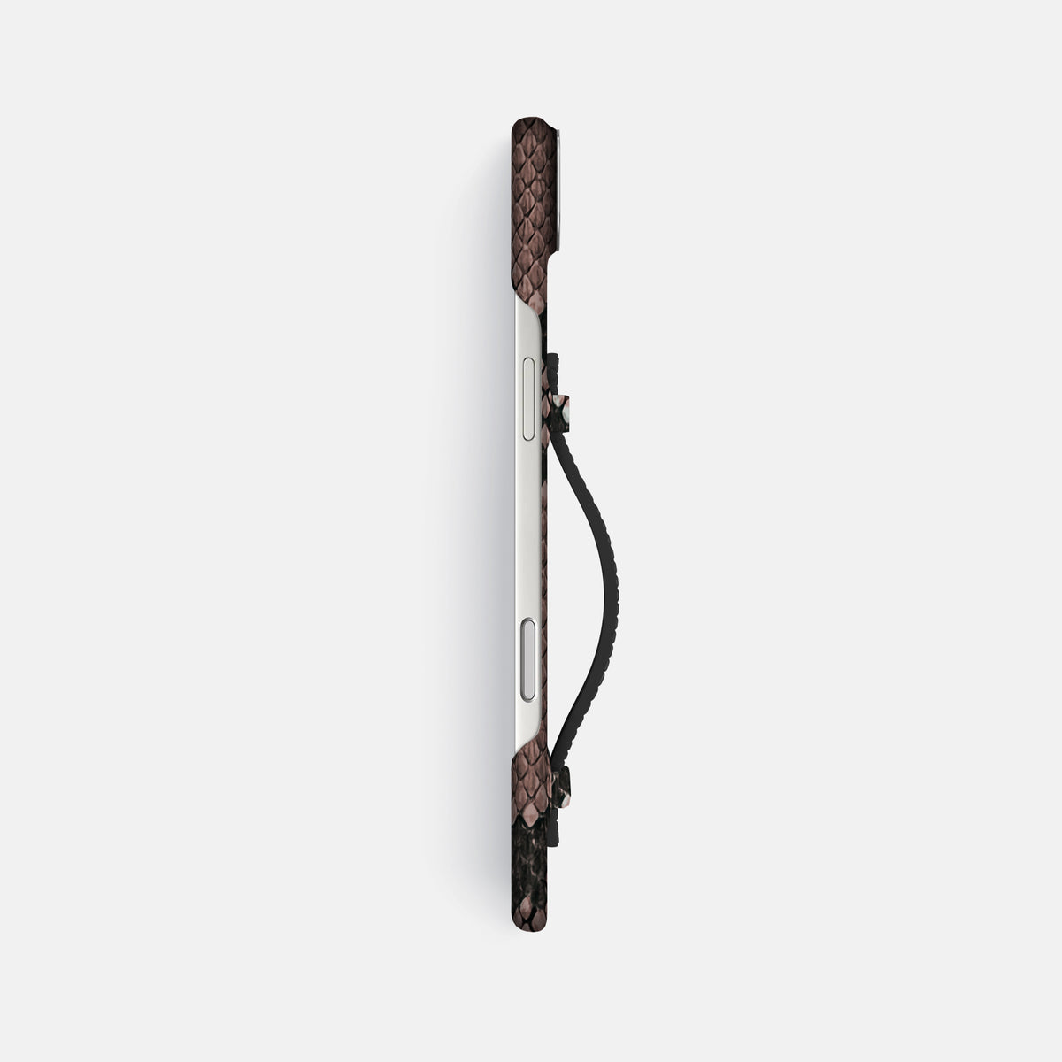 Center Handle For iPhone 17 Air In Deluxe Python -2 | Mahogany-Brown-Steel