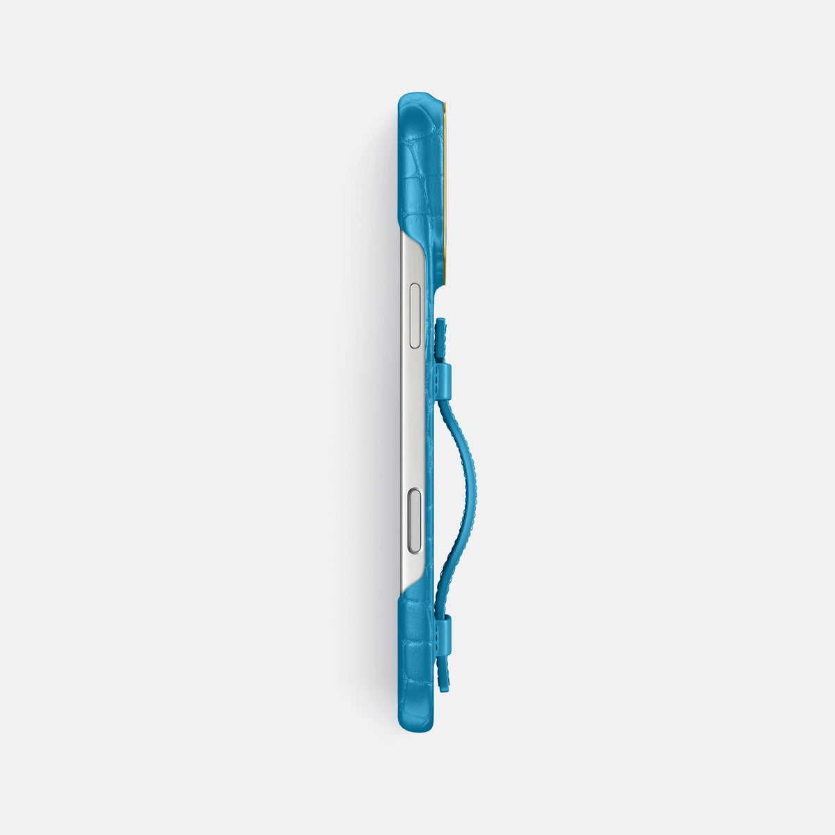 Handle Case For iPhone 18 Pro Max In Alligator -3 | Curaçao-Blue-Gold