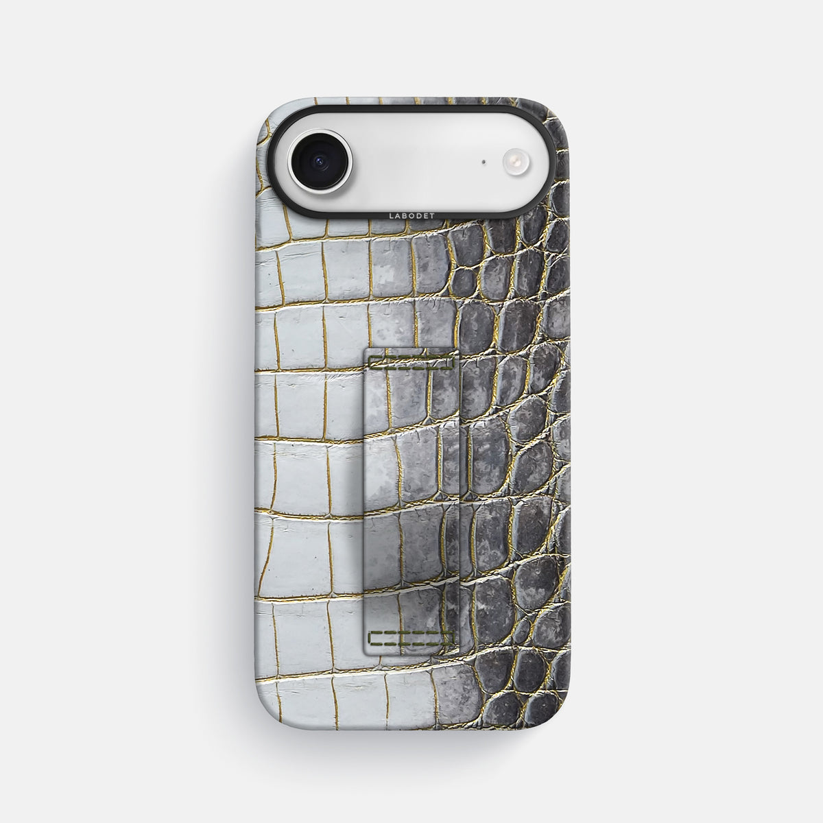 Finger Case For iPhone 17 Air In Himalayan Crocodile -1 | Gold-Black