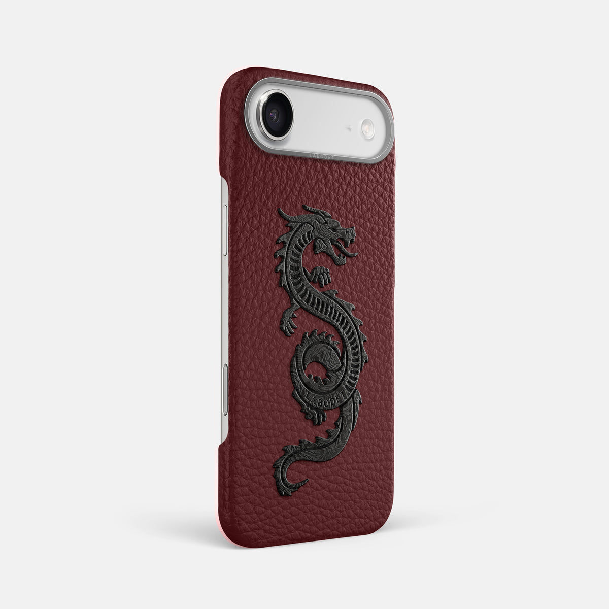 Classic Case With Carbon Dragon For iPhone 17 Air In Calf -2 | Bordeaux-Steel