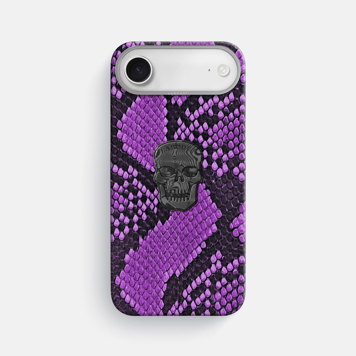 Classic Case With Carbon Skull For iPhone 17 Air In Deluxe Python -1 | Purple-Steel