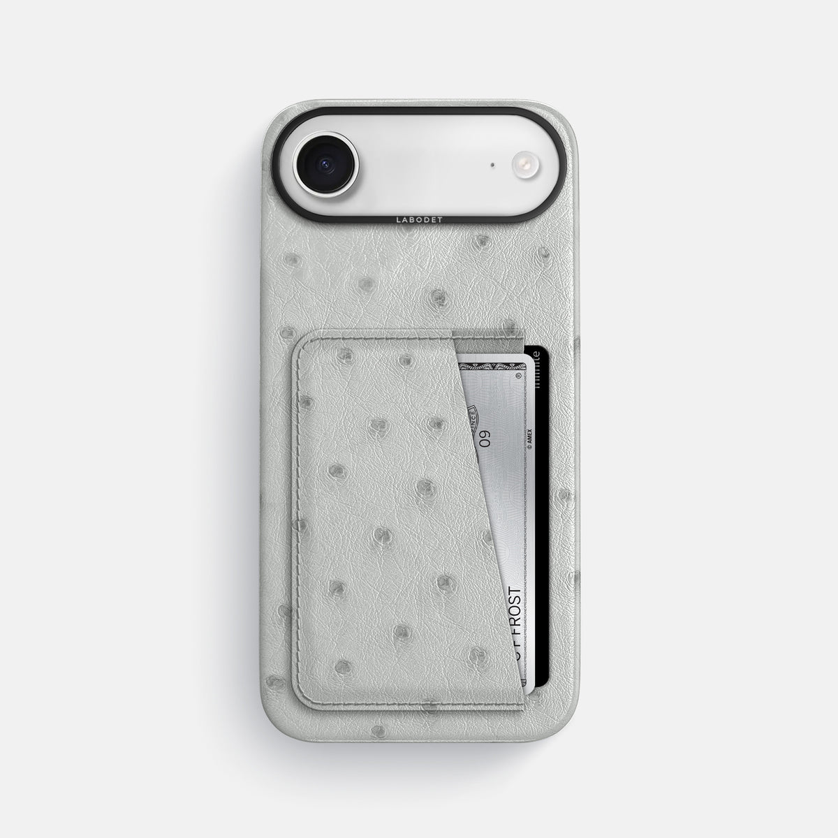 Double Card Case For iPhone 17 Air In Ostrich -1 | White-Black