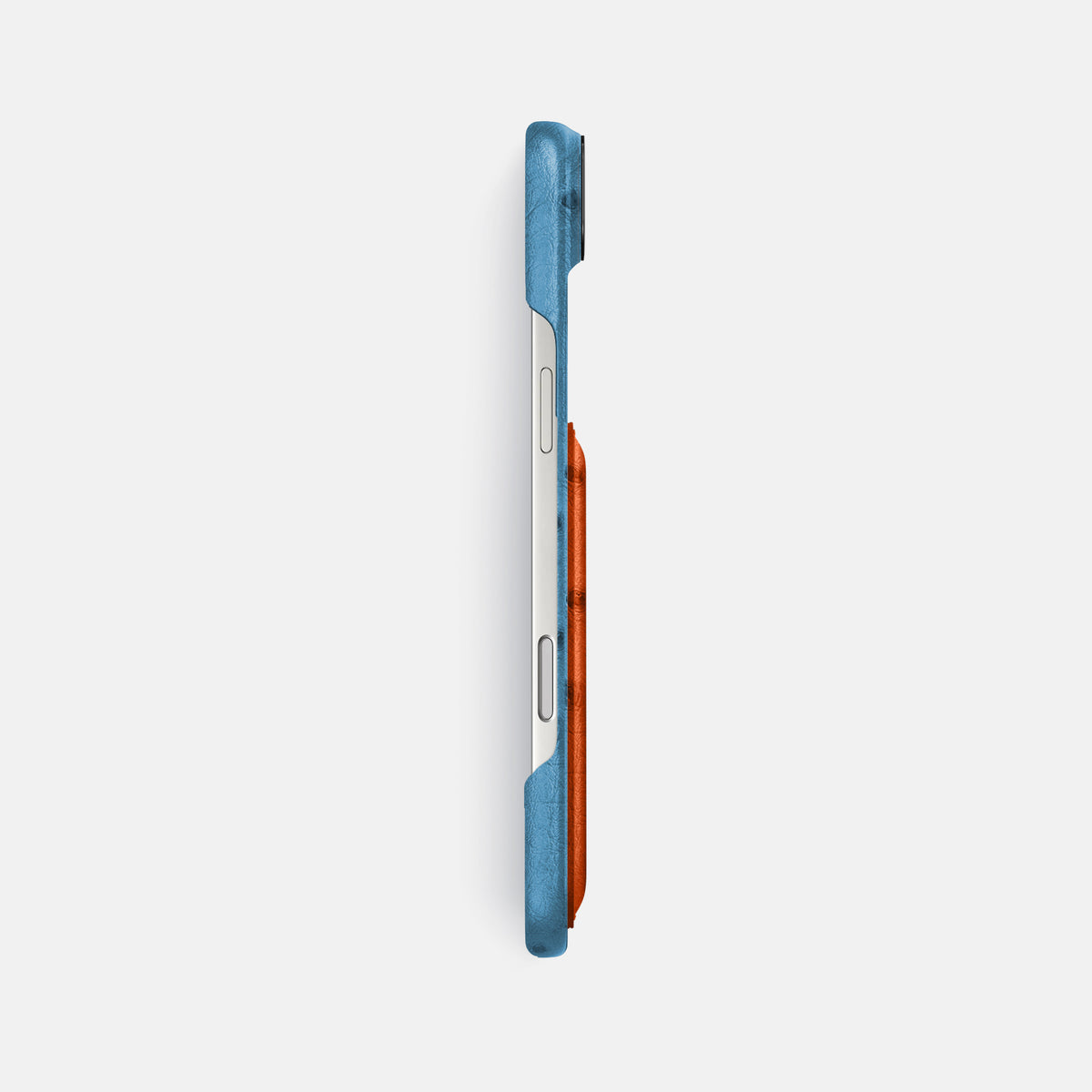 Double Card Case Coloré For iPhone 17 Air In Ostrich -3 | Blue-Jeans-Black