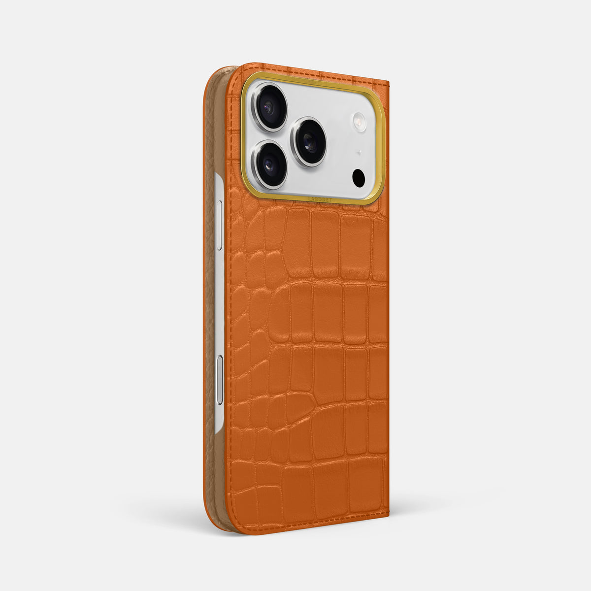 Folio Case For iPhone 17 Pro Max In Alligator -1 | Orange-Gold