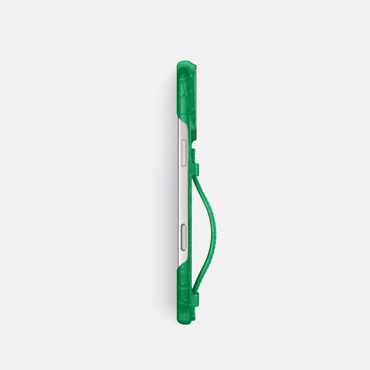 Center Handle For iPhone 17 Pro In Porosus Crocodile -2 | Cactus-Green-Steel