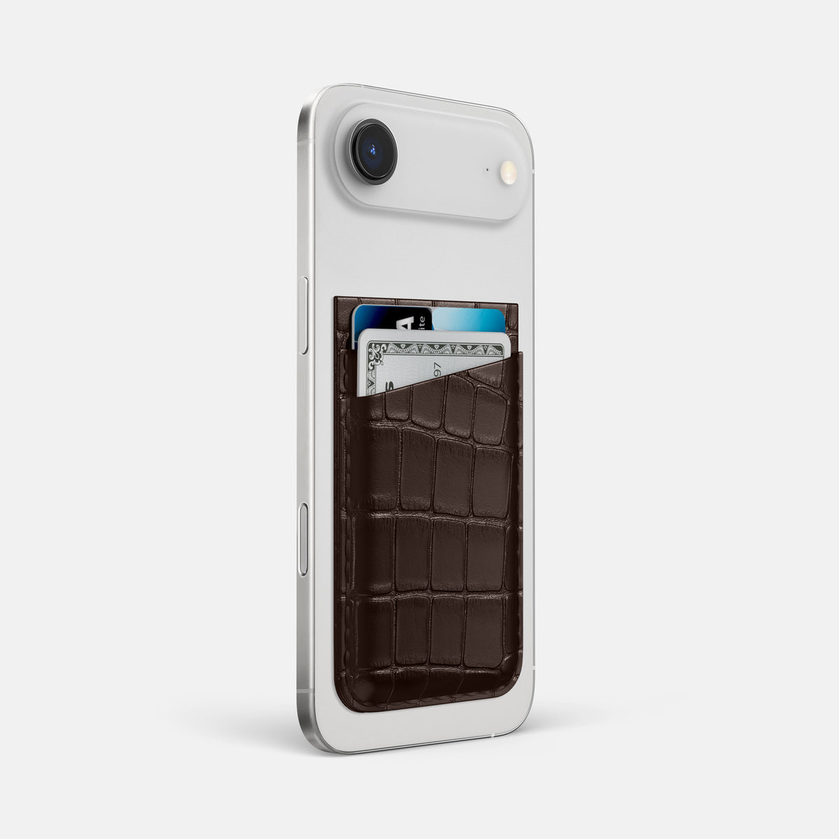 MagSafe Wallet For iPhone 17 Air In Alligator -2 | Dark-Brown