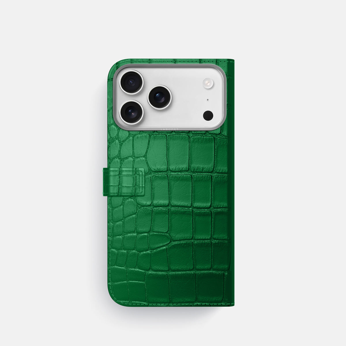 Folio Case with Clasp For iPhone 17 Pro In Alligator -3 | Forest-Green-Steel