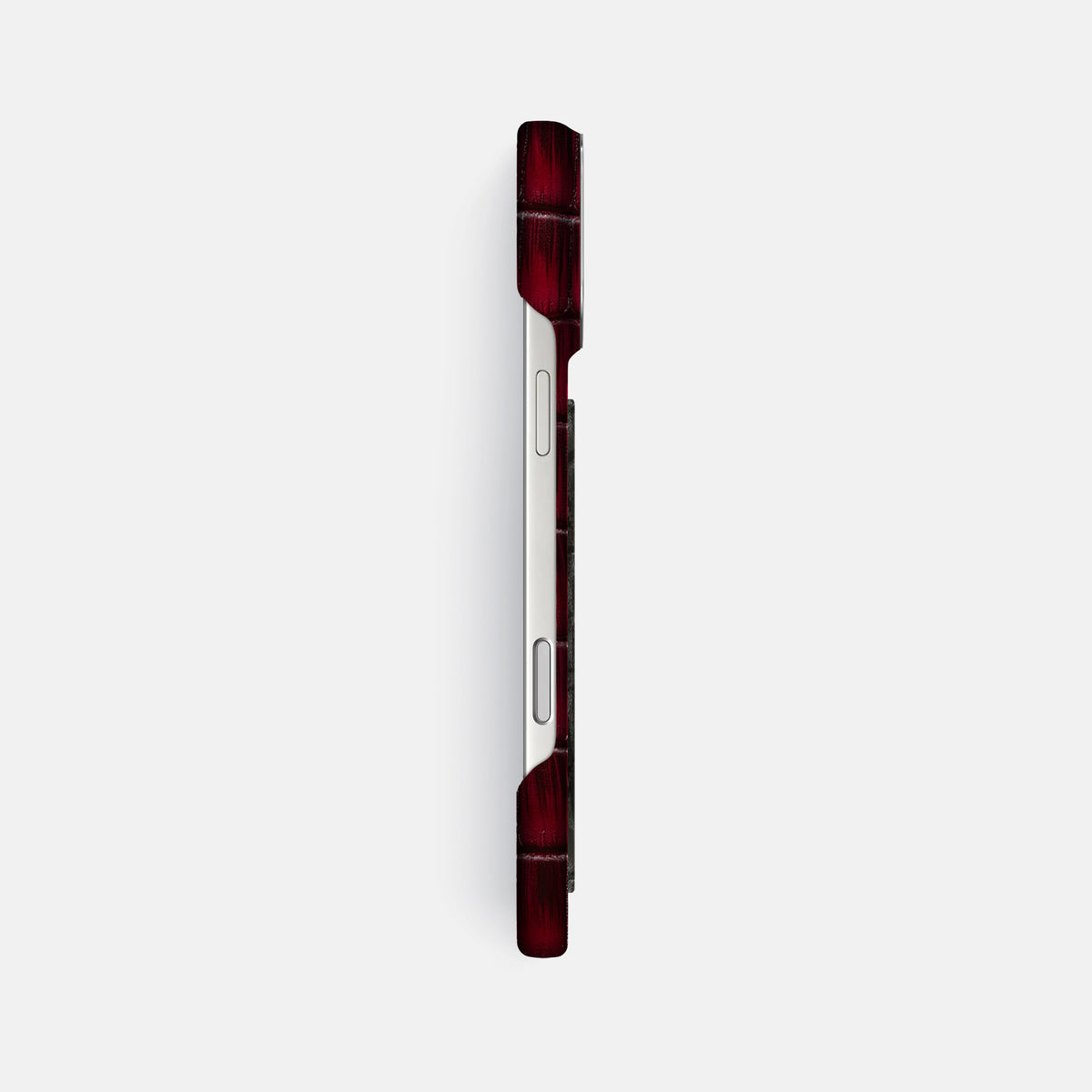 Classic Case With Carbon Dragon For iPhone 17 Pro Max In Patina Alligator -3 | Havana-Burgundy-Steel