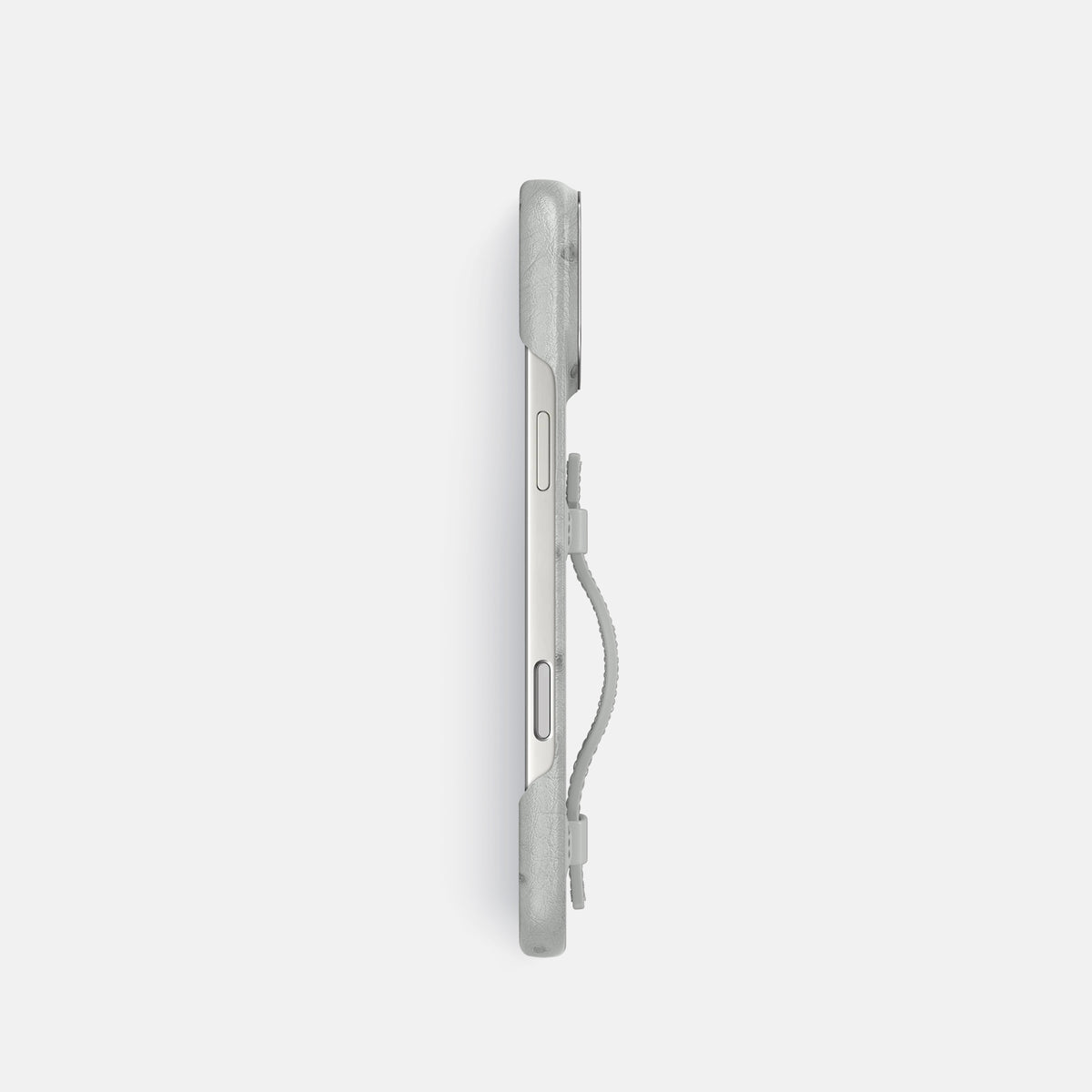 Handle Case For iPhone 17 Pro In Ostrich -3 | White-Steel