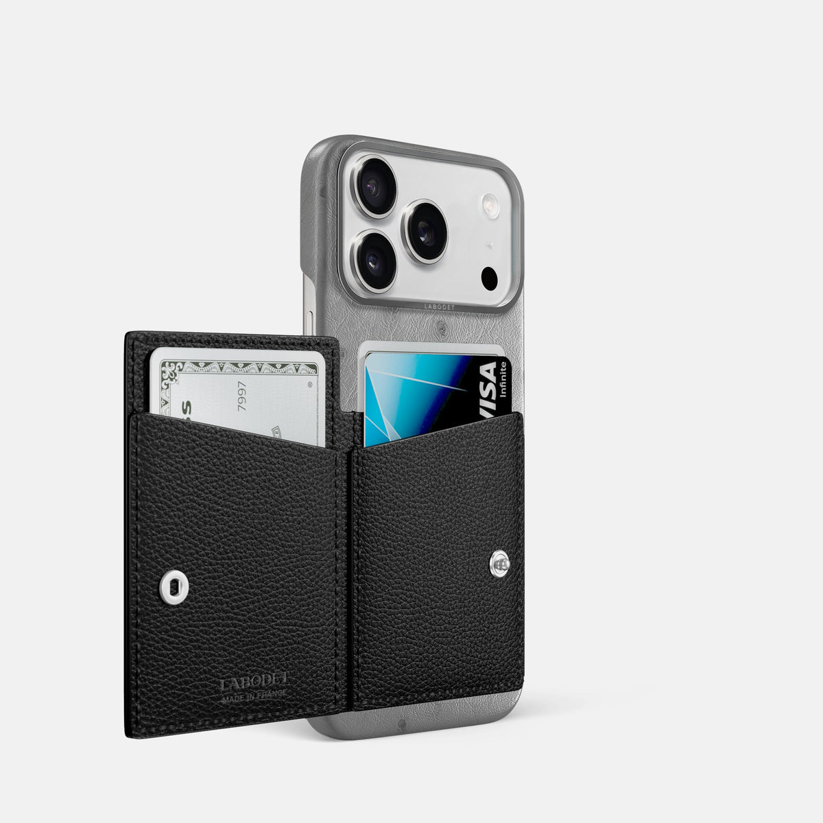 Bi-Fold Case For iPhone 18 Pro In Ostrich -2 | Silver-Steel