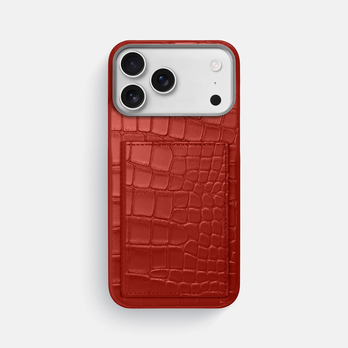 Bi-Fold Case For iPhone 18 Pro Max In Alligator -1 | Red-Steel