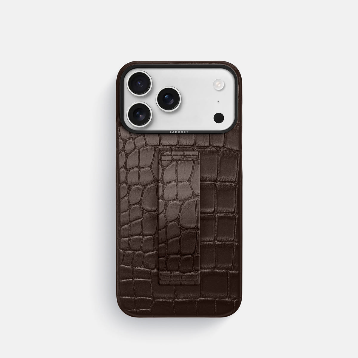 Finger Case For iPhone 17 Pro In Alligator -1 | Dark-Brown-Black