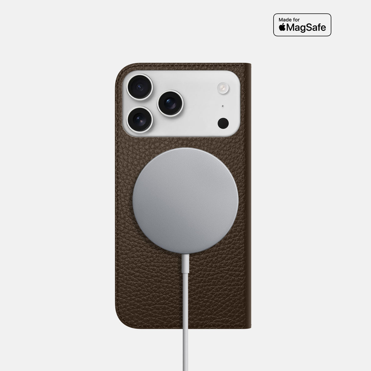 Folio Slim Case For iPhone 18 Pro In Calf -3 | Dark-Brown