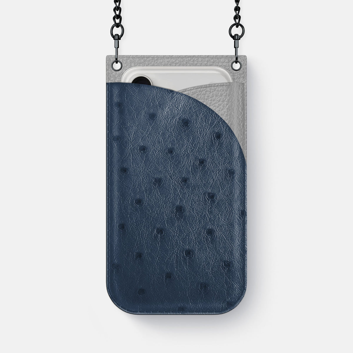 Crossbody Bag For iPhone 18 Pro Max In Ostrich -1 | Navy-Blue-Black