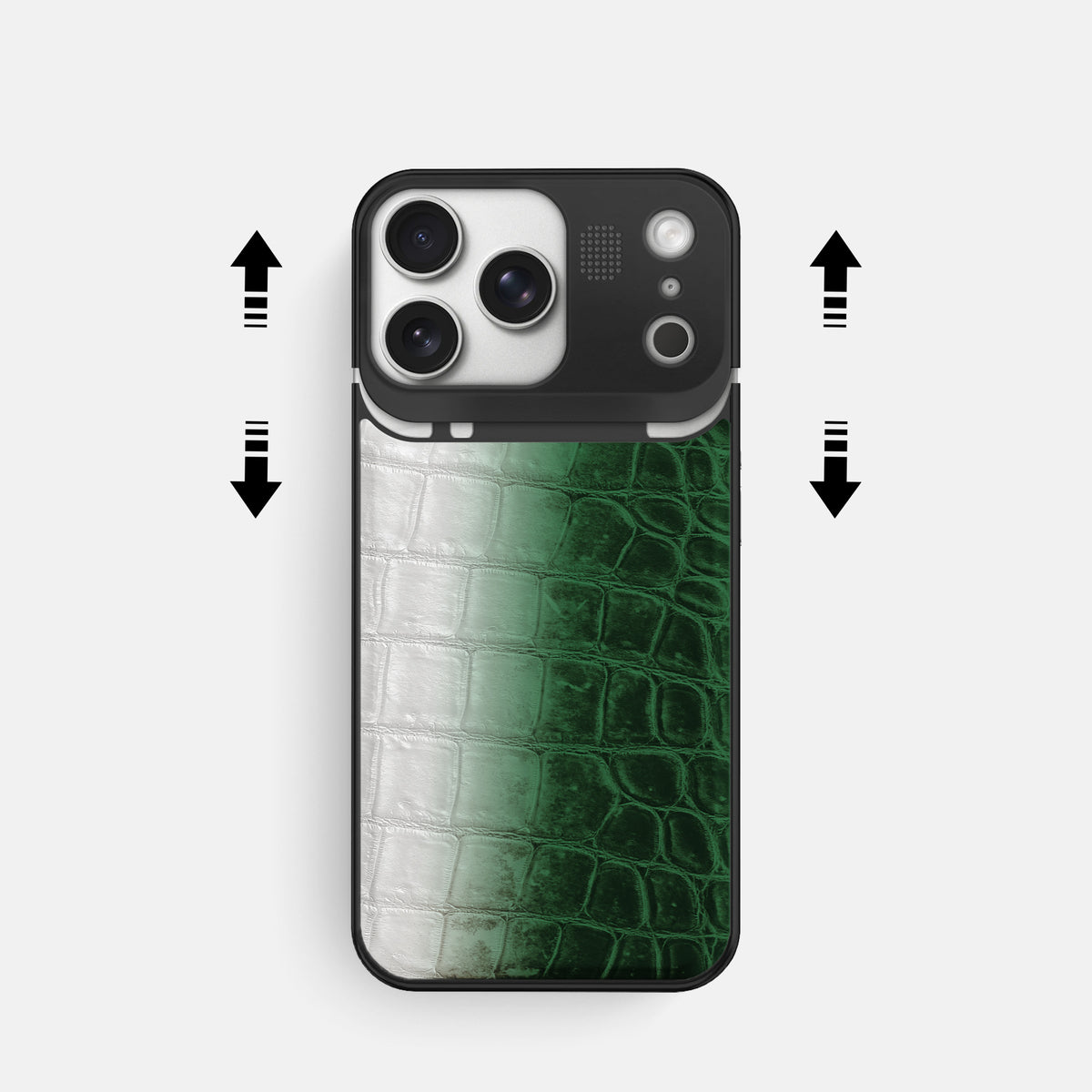 Metal Case For iPhone 17 Pro In Himalayan Crocodile -2 | Green-Black