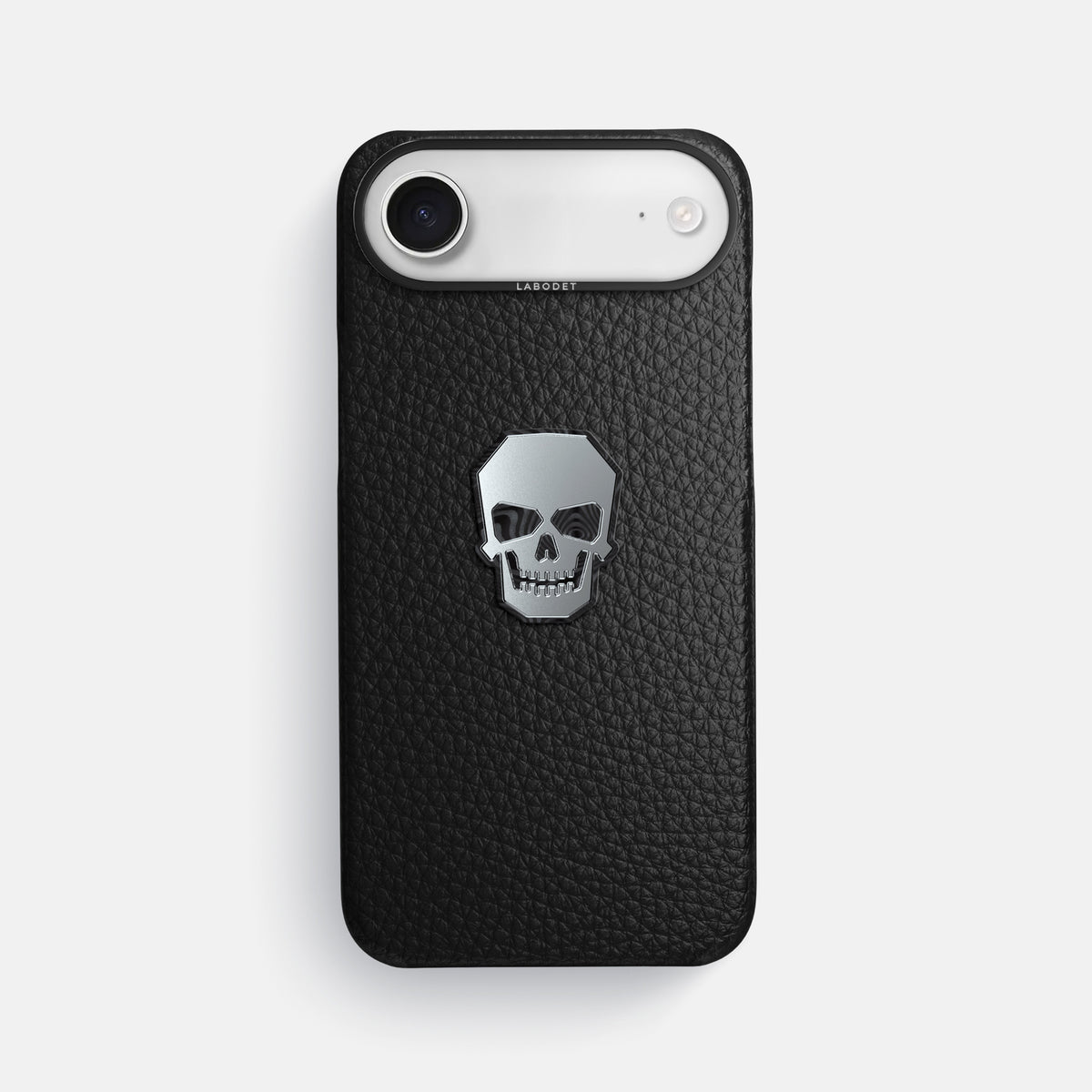 Classic Case With Titanium Skull For iPhone 17 Air In Calf -1 | Black-Black