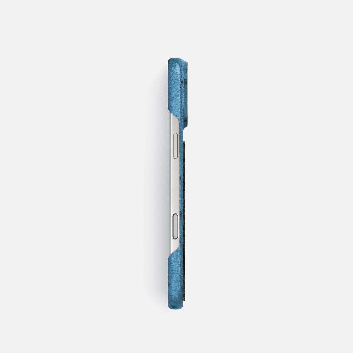 Classic Case With Carbon Dragon For iPhone 18 Pro In Ostrich -3 | Blue-Jeans-Steel