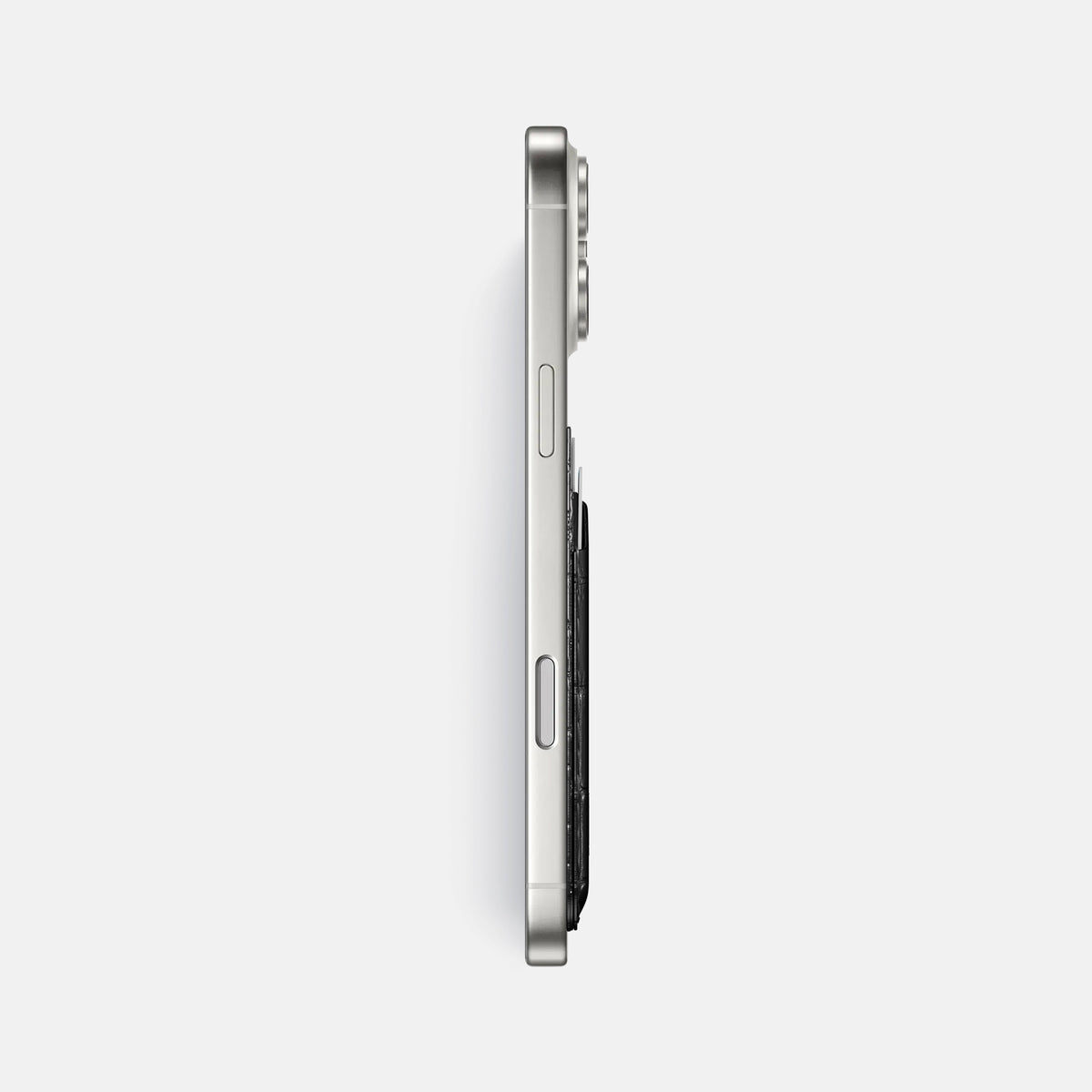 MagSafe Wallet For iPhone 17 Pro Max In Porosus Crocodile -3 | Shiny-Black