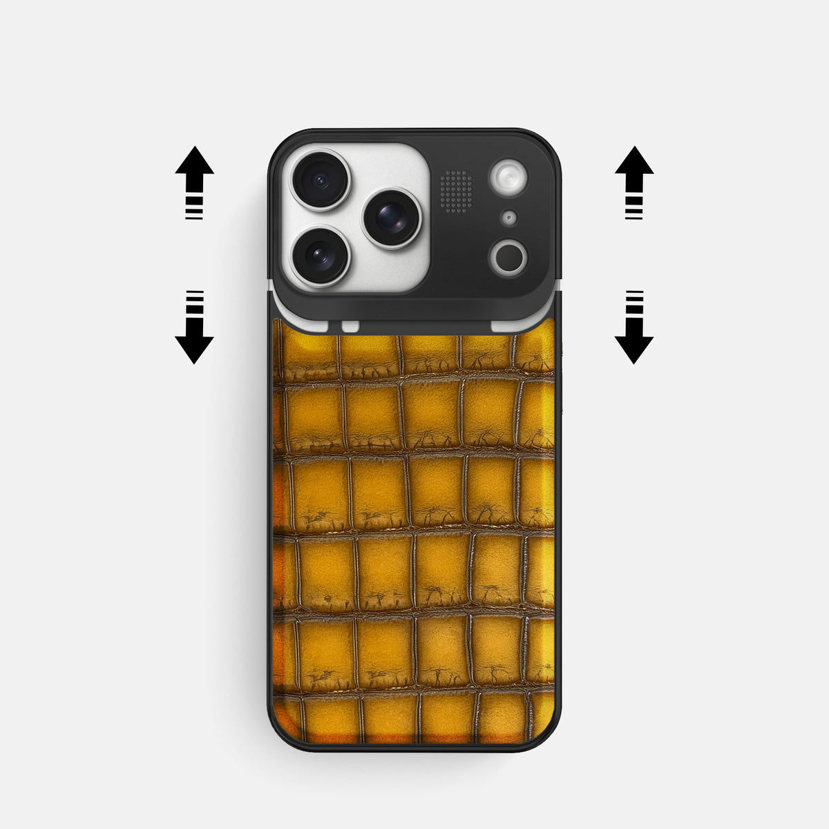 Metal Case For iPhone 17 Pro In Patina Alligator -2 | Sydney-Black