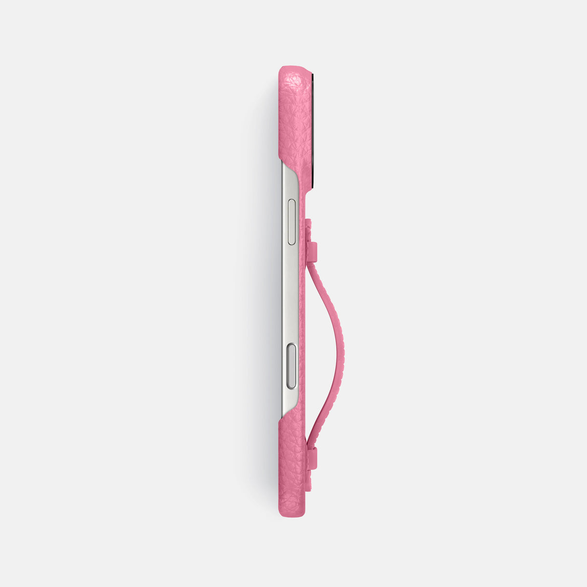 Center Handle For iPhone 17 Pro Max In Calf -2 | Pink-Black