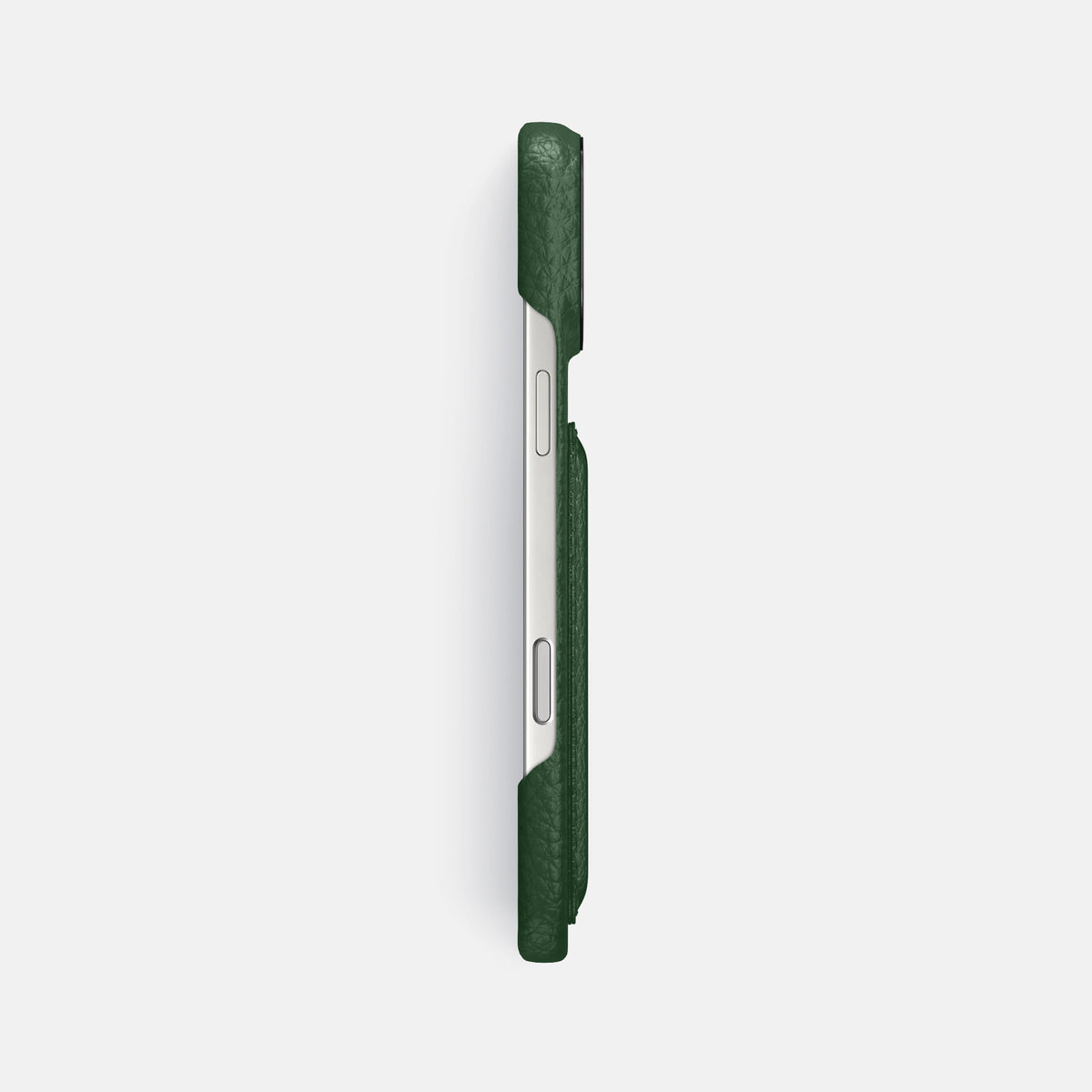 Double Card Case For iPhone 17 Pro Max In Calf -3 | Dark-Green-Black