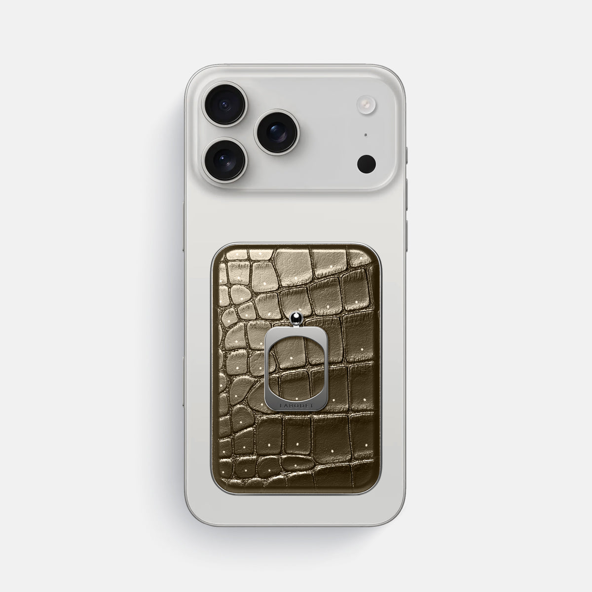 MagSafe Ring For iPhone 17 Pro Max In Porosus Crocodile -2 | Bronze-Steel
