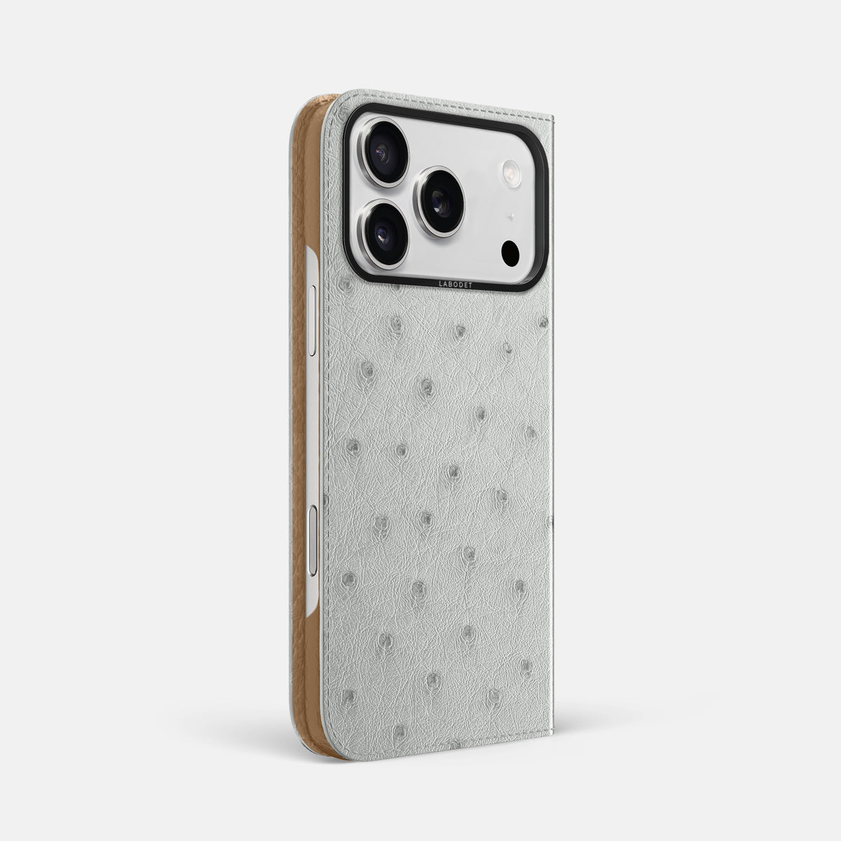 Folio Case For iPhone 17 Pro Max In Ostrich -1 | White-Black