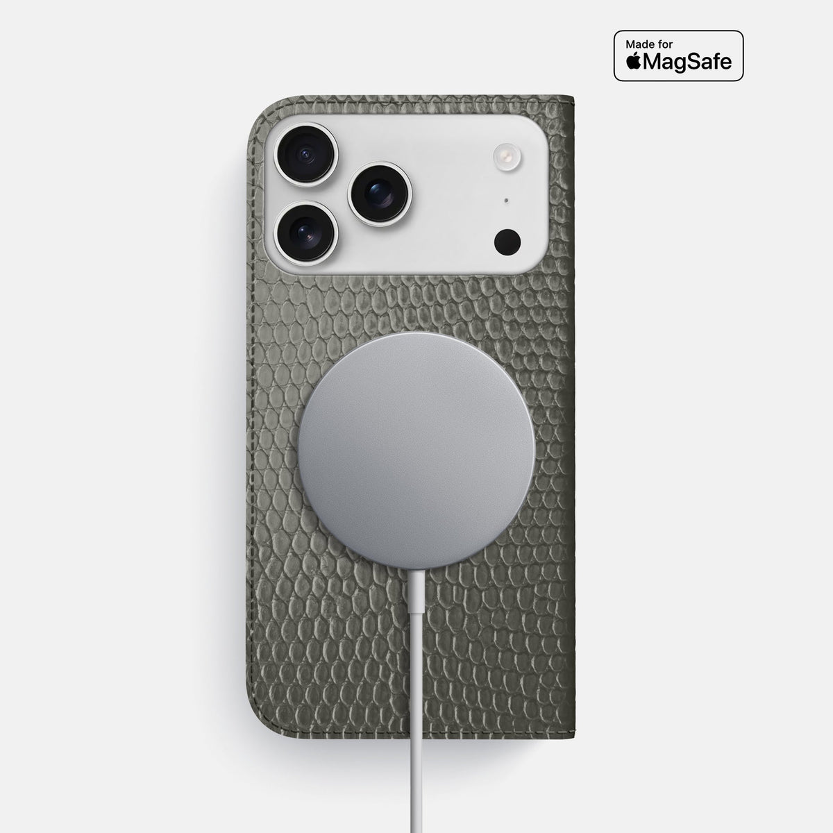 Folio Slim Case For iPhone 18 Pro Max In Lizard -3 | Grey