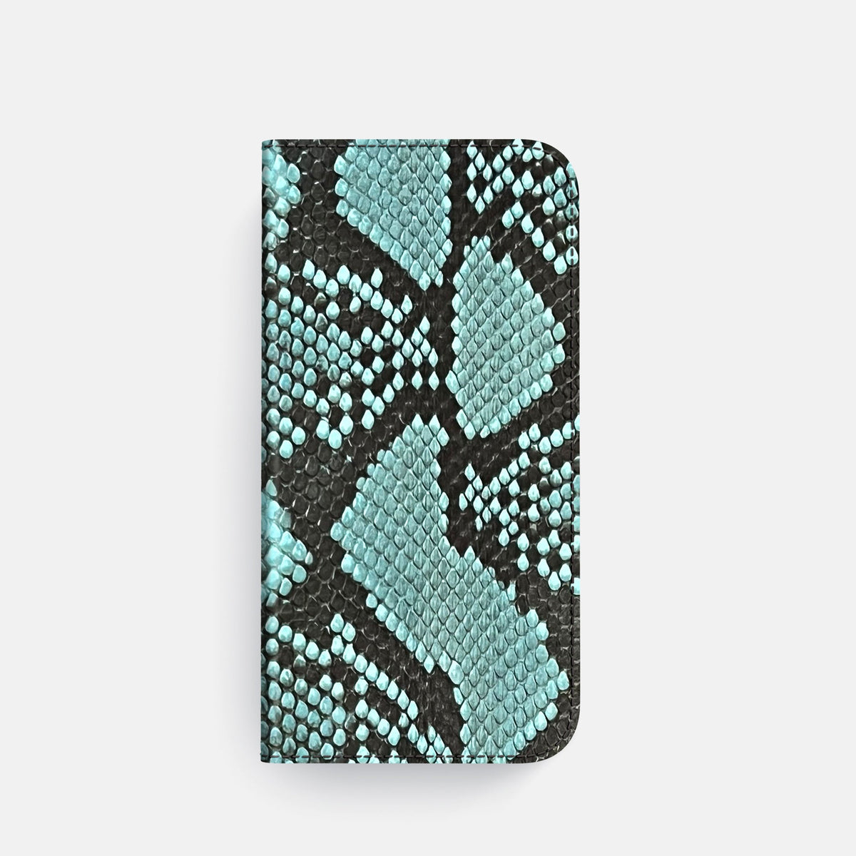 Folio Case For iPhone 18 Pro In Deluxe Python -4 | Blue-Lagoon-Steel
