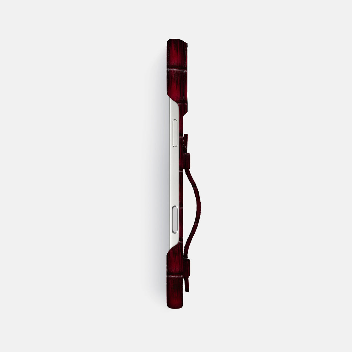 Handle Case For iPhone 17 Pro Max In Patina Alligator -3 | Havana-Burgundy-Steel