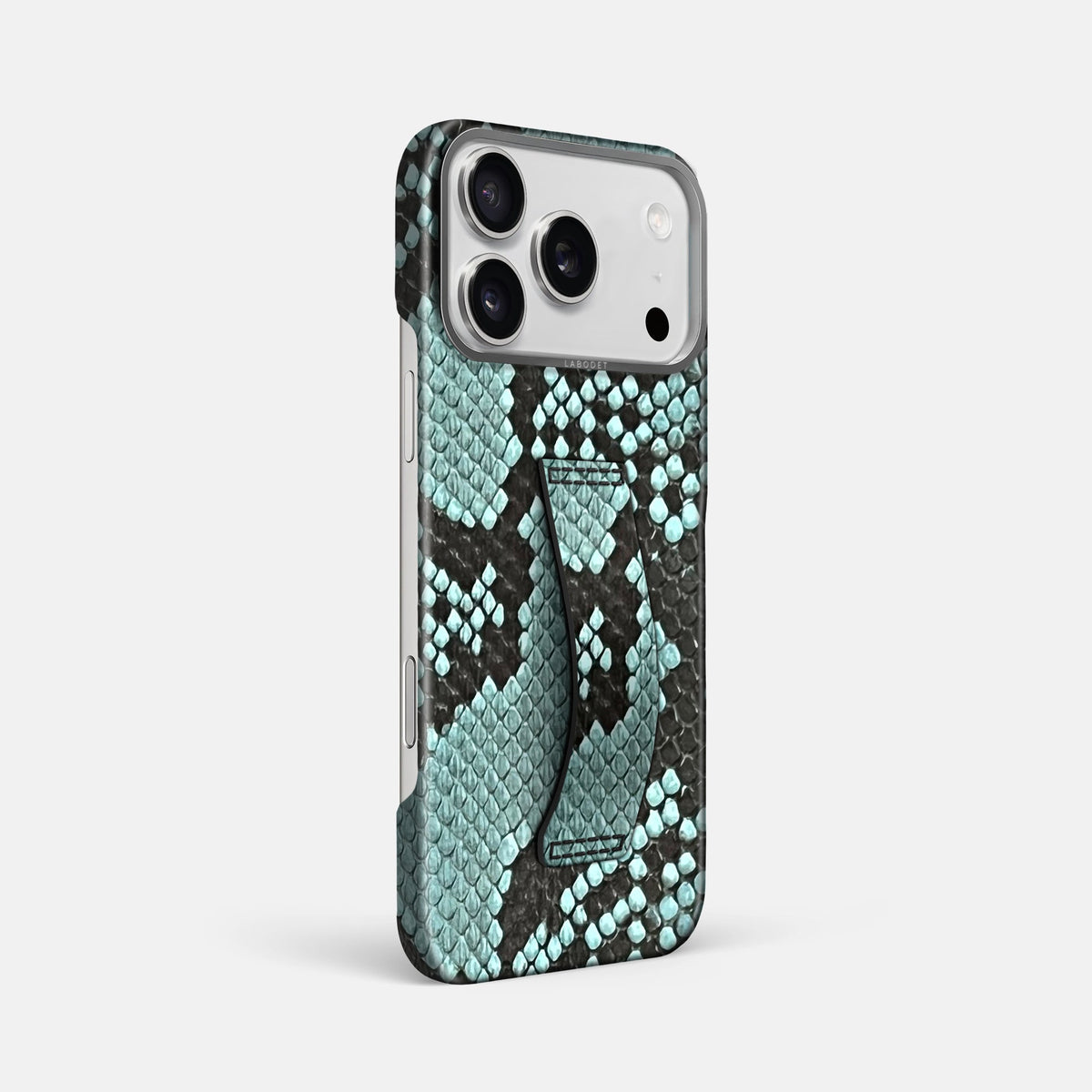 Finger Case For iPhone 18 Pro Max In Deluxe Python -2 | Blue-Lagoon-Steel