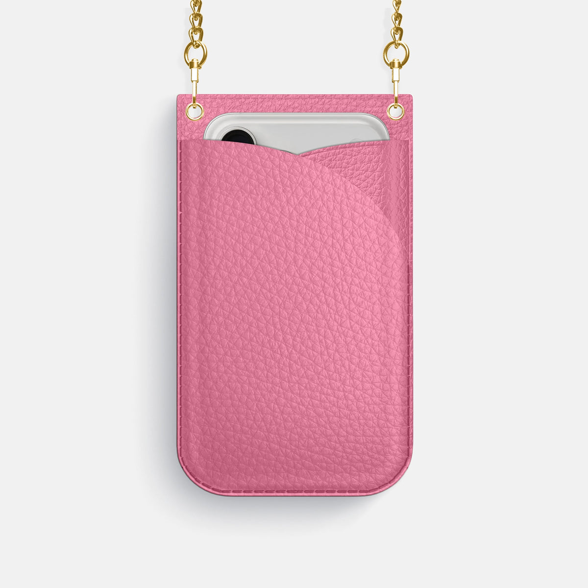 Crossbody Bag For iPhone 18 Pro In Calf -1 | Pink-Gold