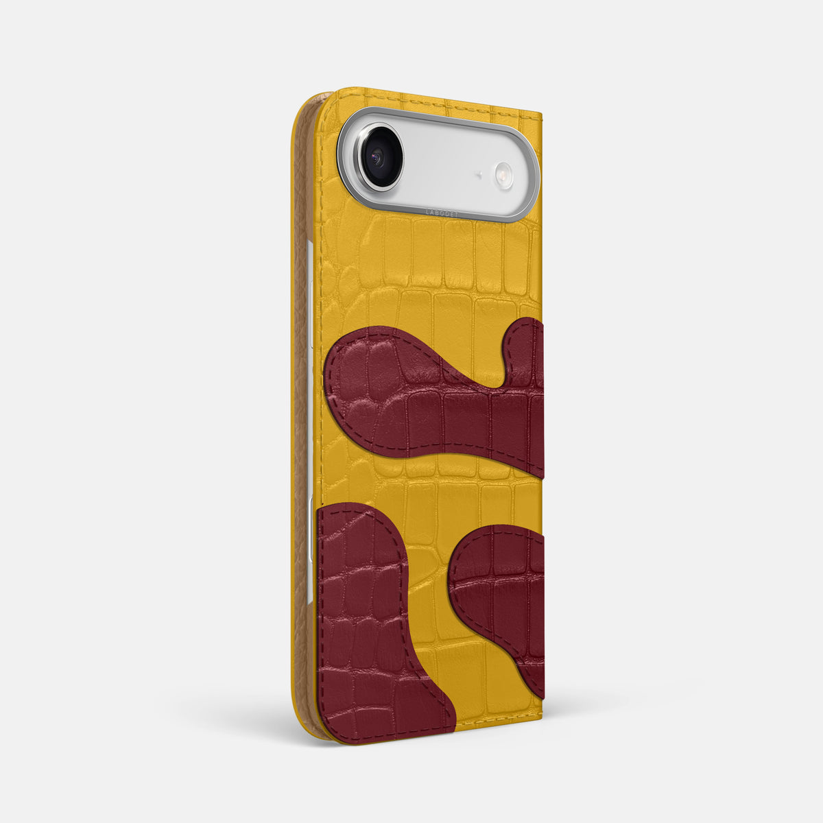 Camouflage Folio For iPhone 17 Air In Alligator -1 | Yellow-Steel