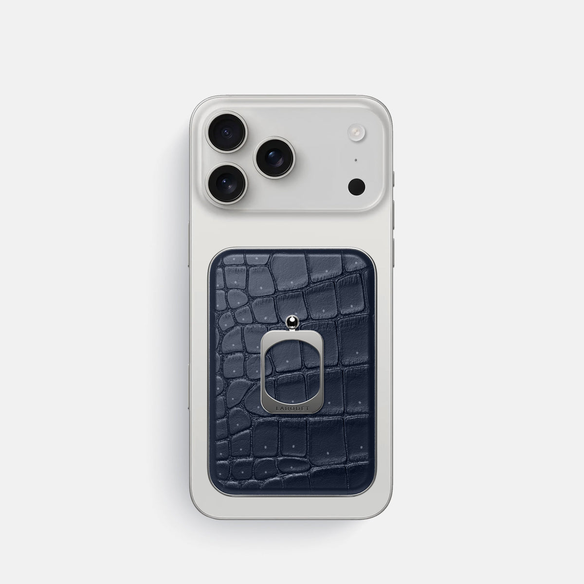 MagSafe Ring For iPhone 18 Pro In Porosus Crocodile -2 | Deep-Blue-Sea-Steel