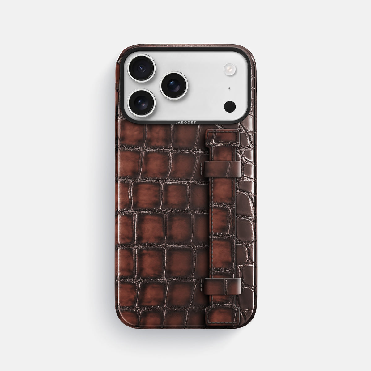 Handle Case For iPhone 17 Pro Max In Patina Alligator -1 | Havana-Brown-Black