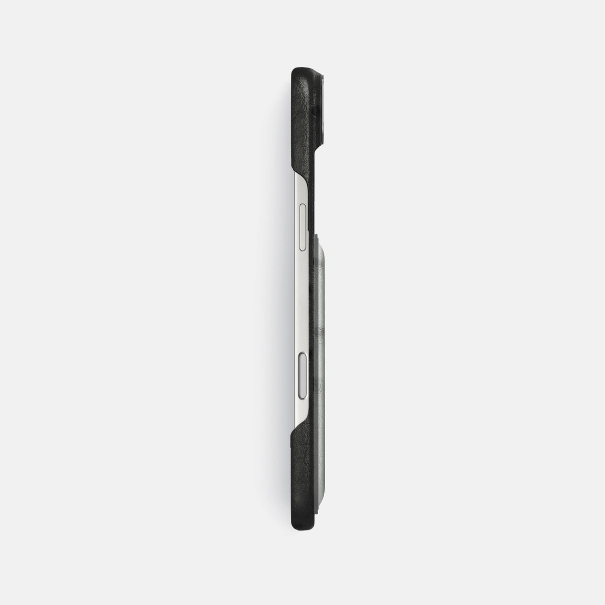 Double Card Case Coloré For iPhone 17 Air In Ostrich -3 | Black-Steel