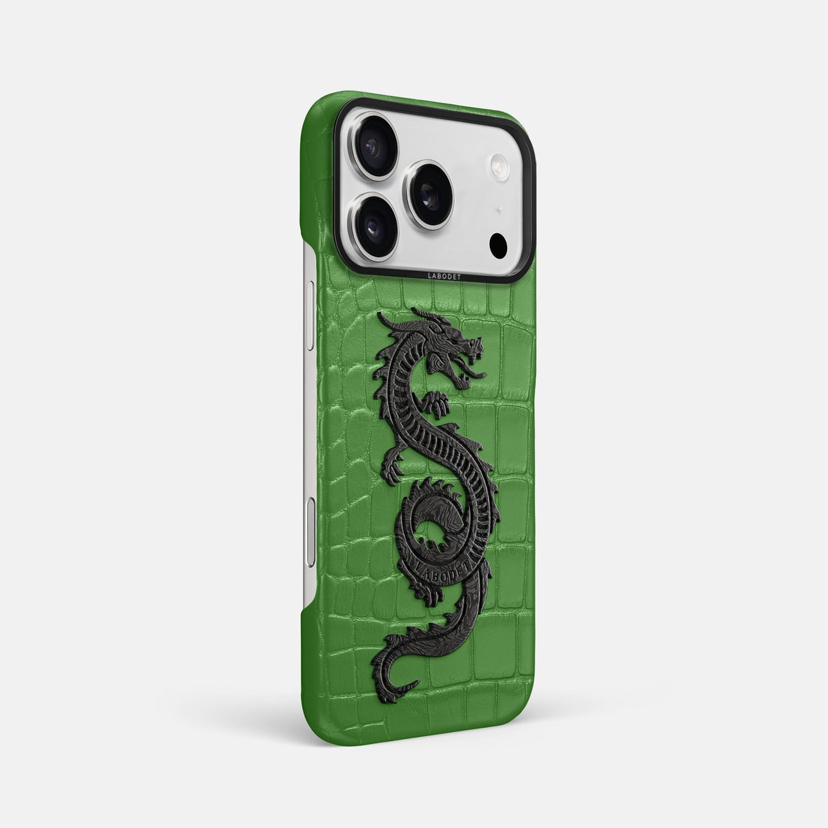Classic Case With Carbon Dragon For iPhone 18 Pro Max In Alligator -2 | Apple-Green-Black