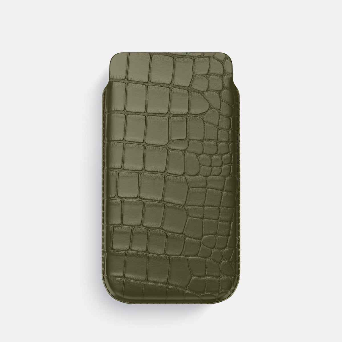 Pouch Case For iPhone 18 Pro In Alligator -1 | Kaki-Green