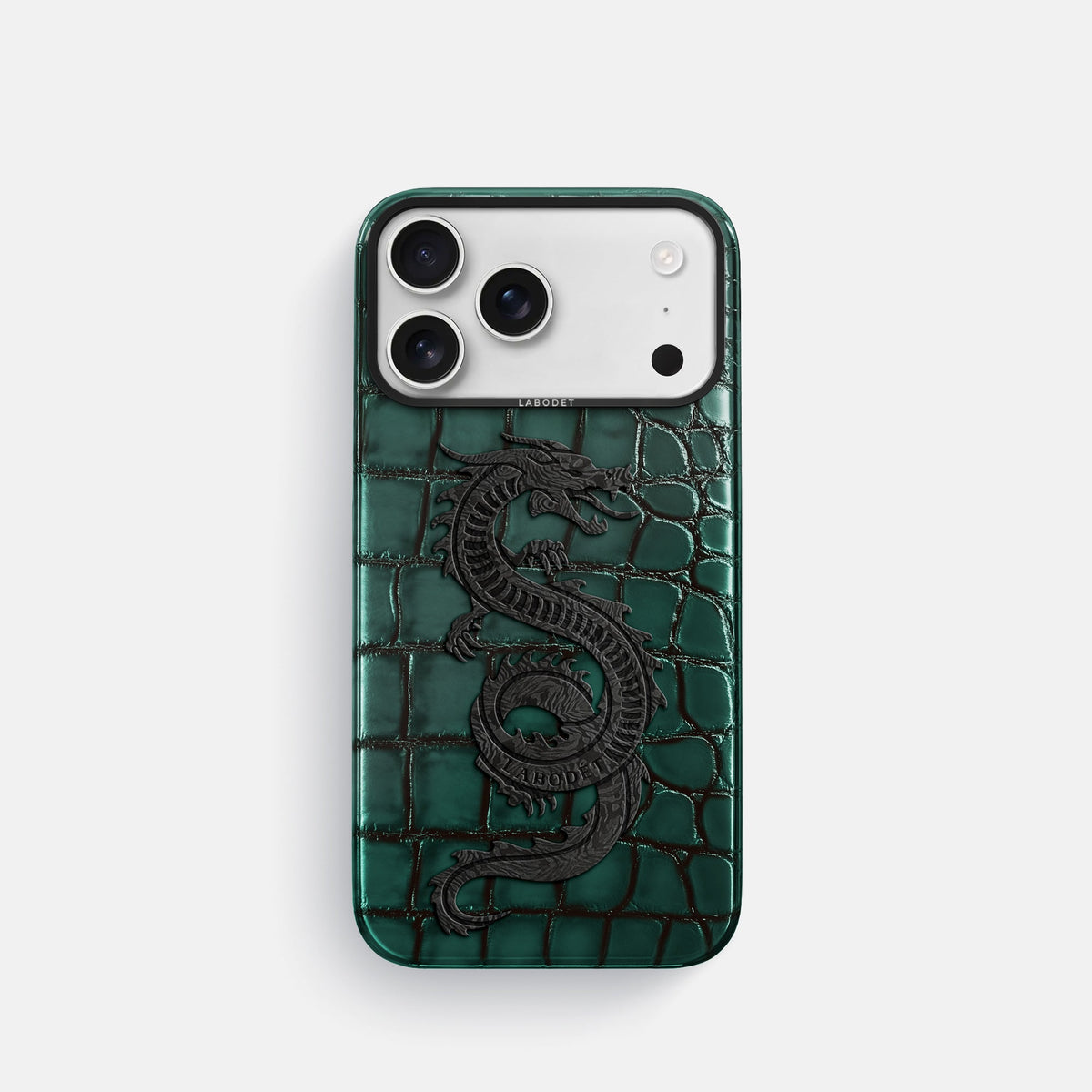 Classic Case With Carbon Dragon For iPhone 18 Pro In Patina Alligator -1 | Green-Black
