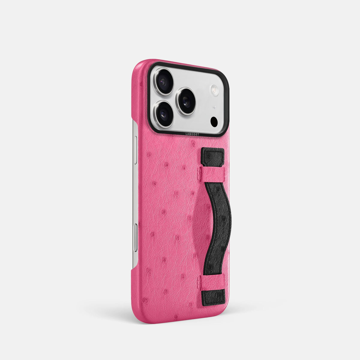 Handle Case Coloré For iPhone 18 Pro In Ostrich -2 | Pink-Black