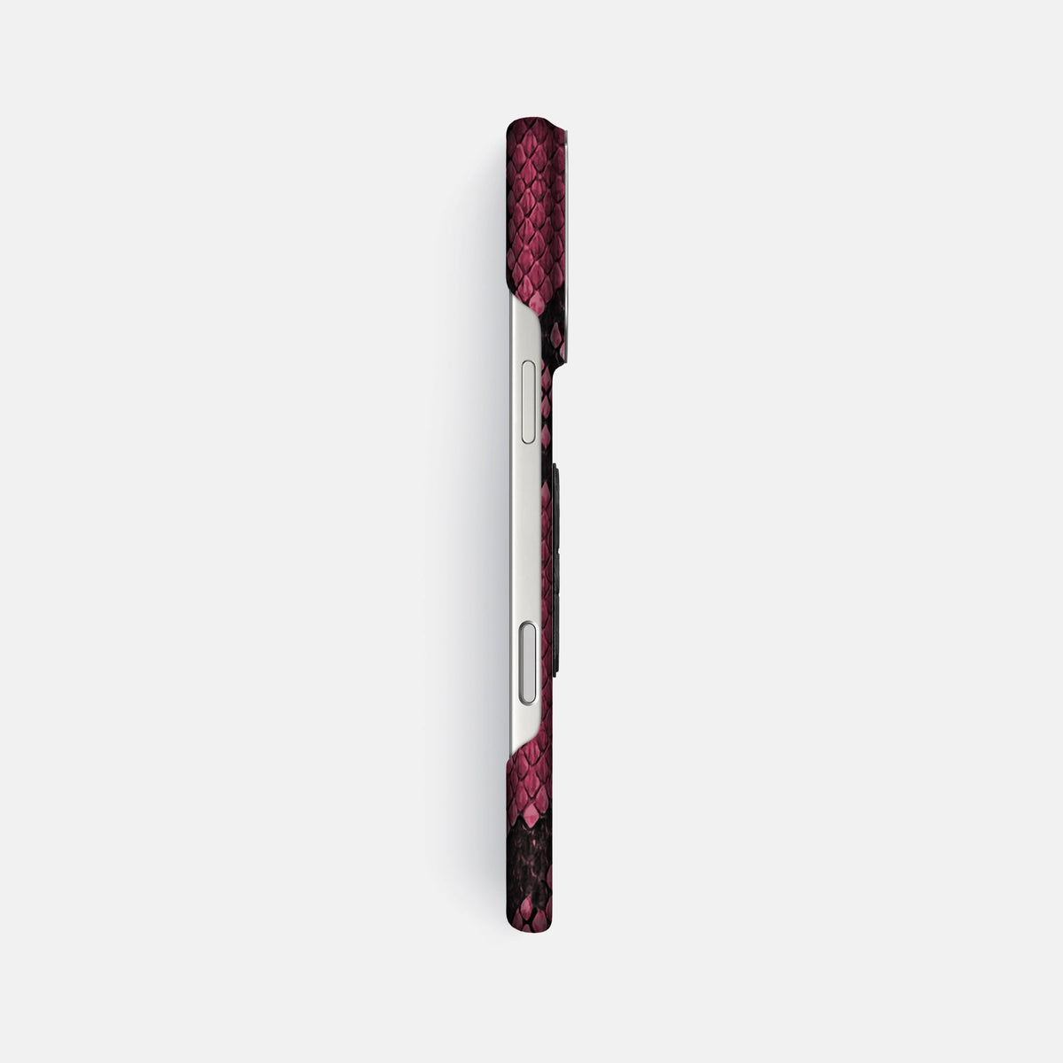 Classic Case With Carbon Skull For iPhone 18 Pro Max In Deluxe Python -3 | Burgundy-Steel