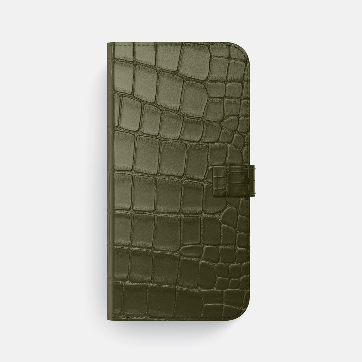 Folio Case with Clasp For iPhone 17 Air In Alligator -4 | Kaki-Green-Steel