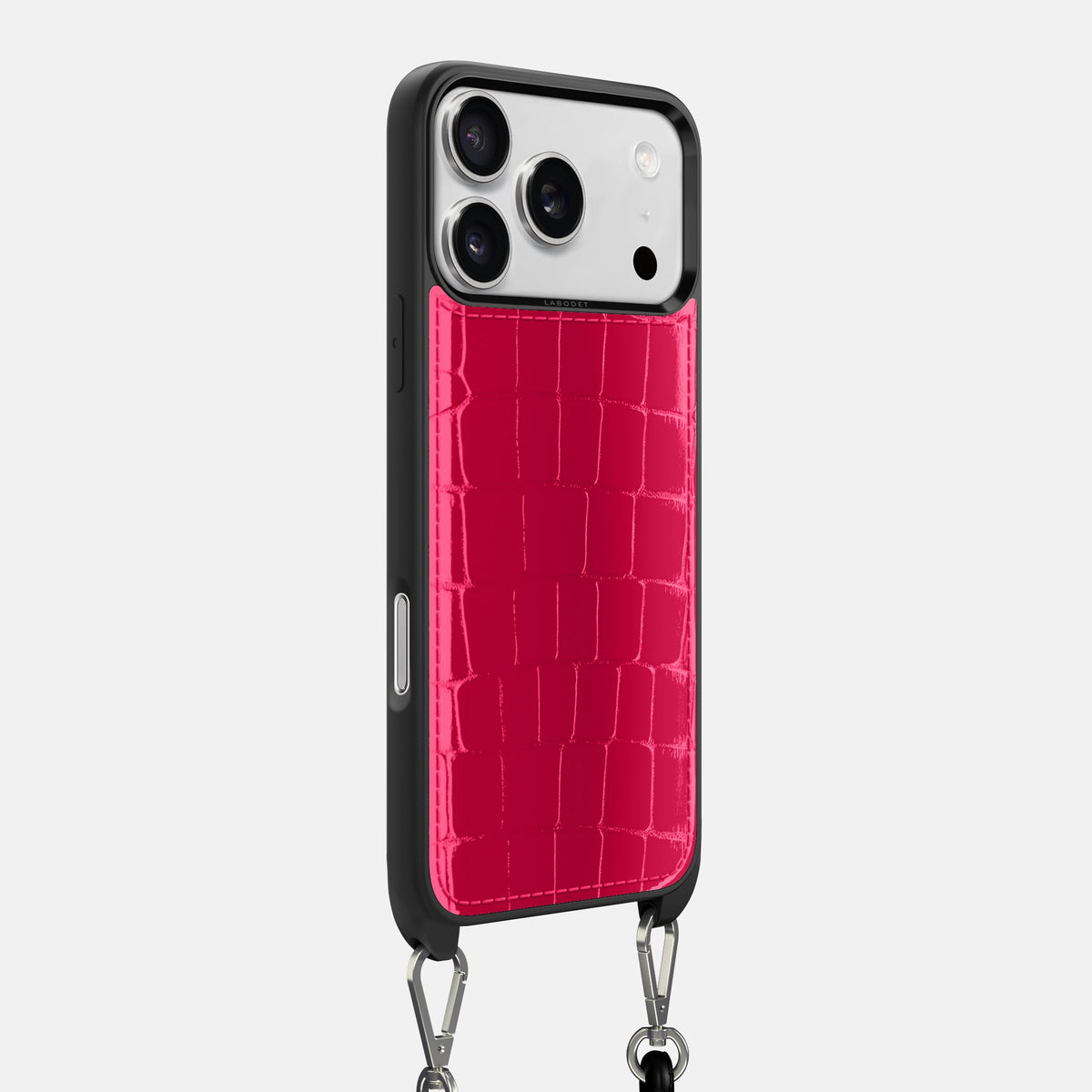 Crossbody Sport Case For iPhone 18 Pro Max In Shiny Alligator -2 | Pink-Panther
