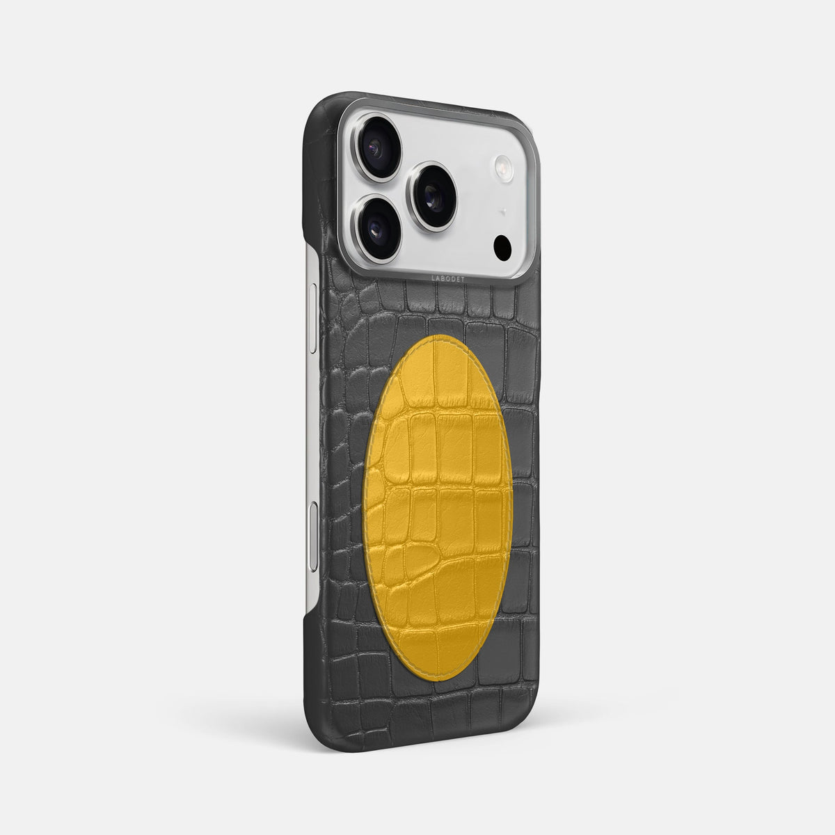 Classic Case With Oval For iPhone 18 Pro Max In Alligator -2 | Grey-Steel