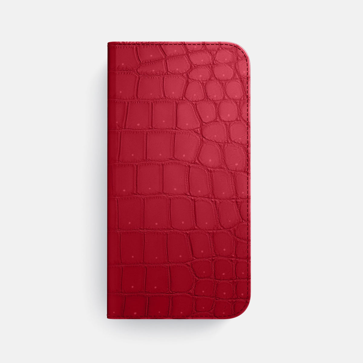 Folio Case For iPhone 18 Pro Max In Porosus Crocodile -4 | Burgundy-Steel