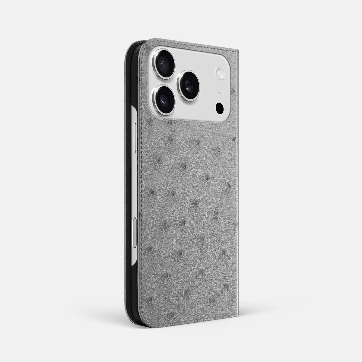 Folio Slim Case For iPhone 18 Pro Max In Ostrich -1 | Silver
