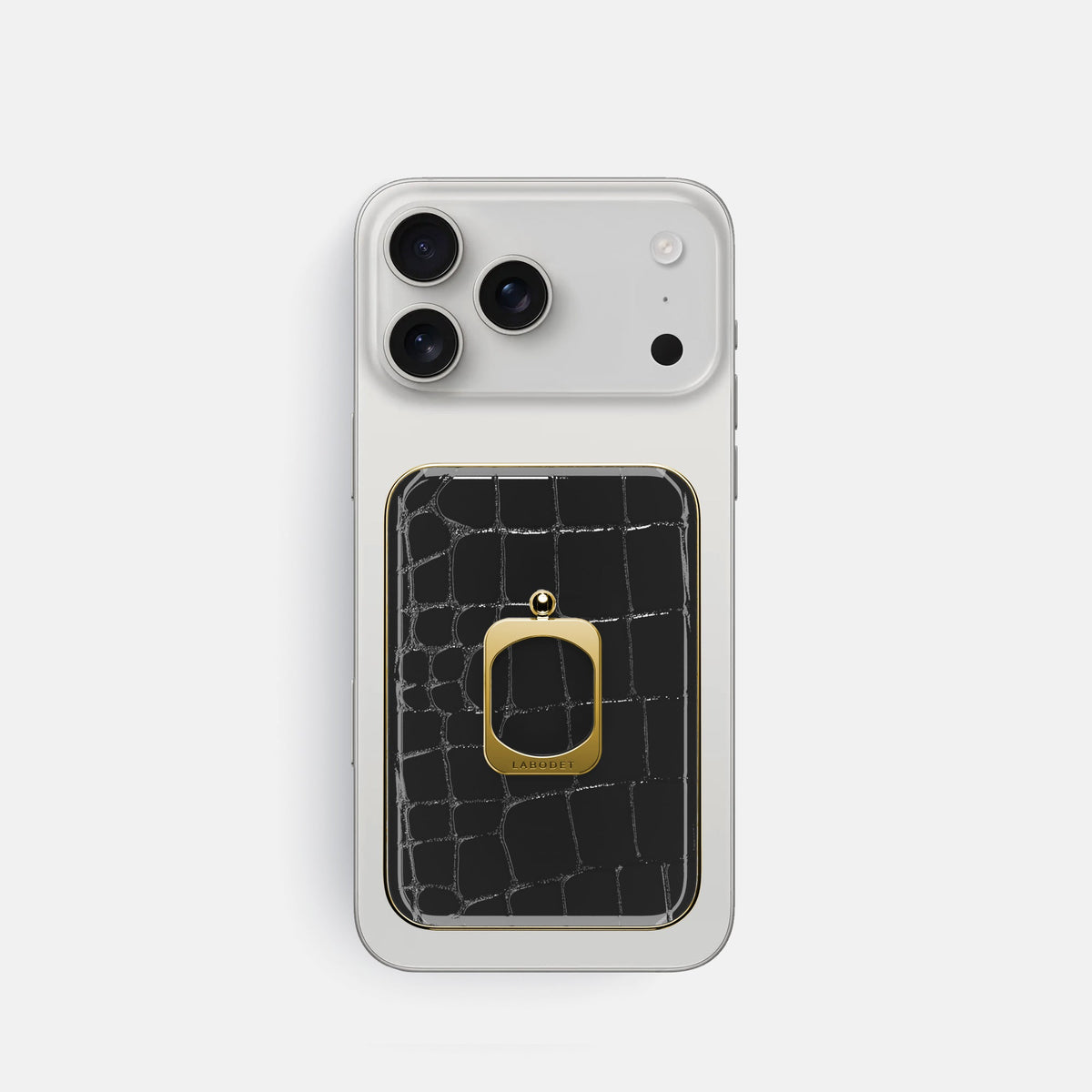 MagSafe Ring For iPhone 18 Pro In Shiny Alligator -2 | Black-Gold