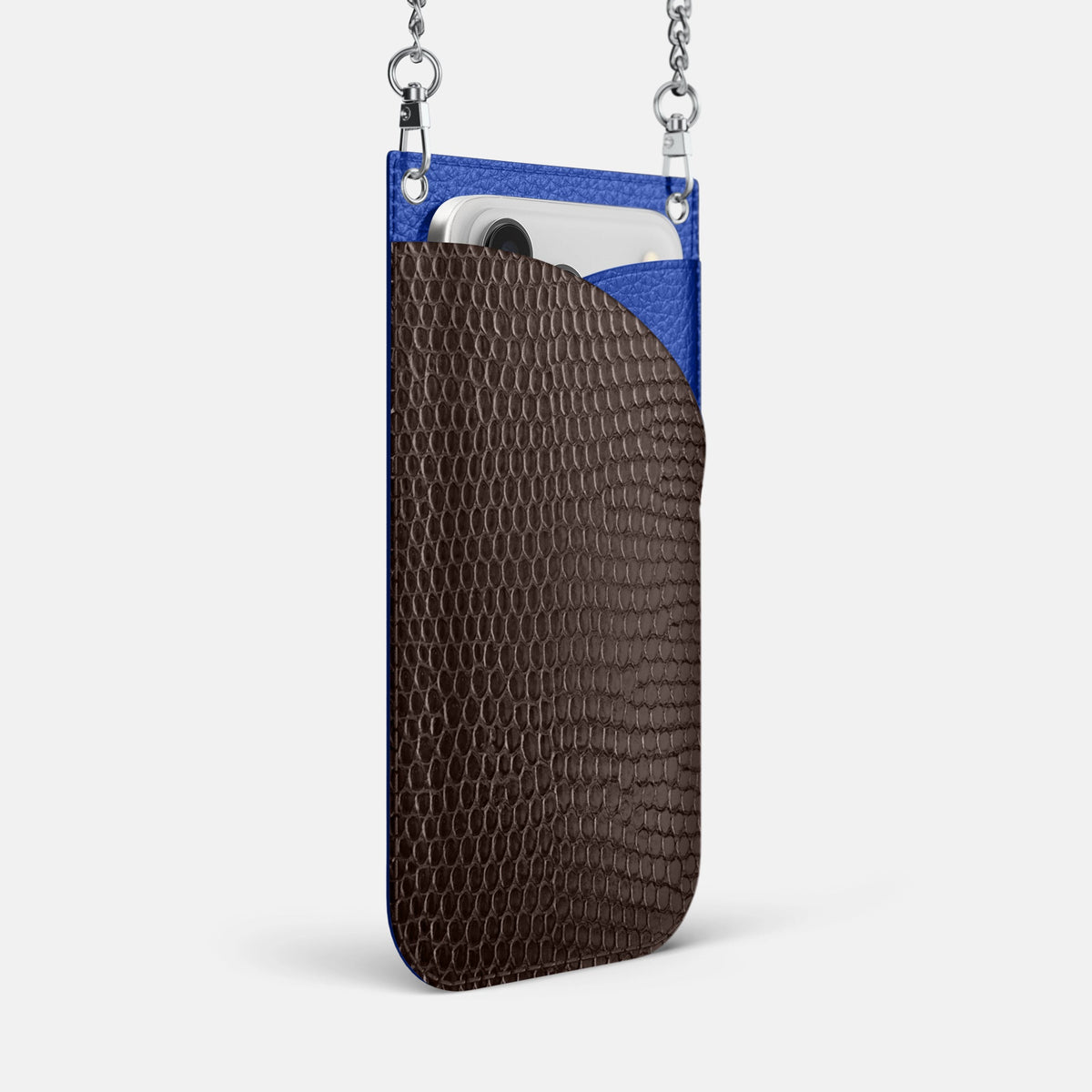 Crossbody Bag For iPhone 18 Pro Max In Lizard -2 | Brown-Steel