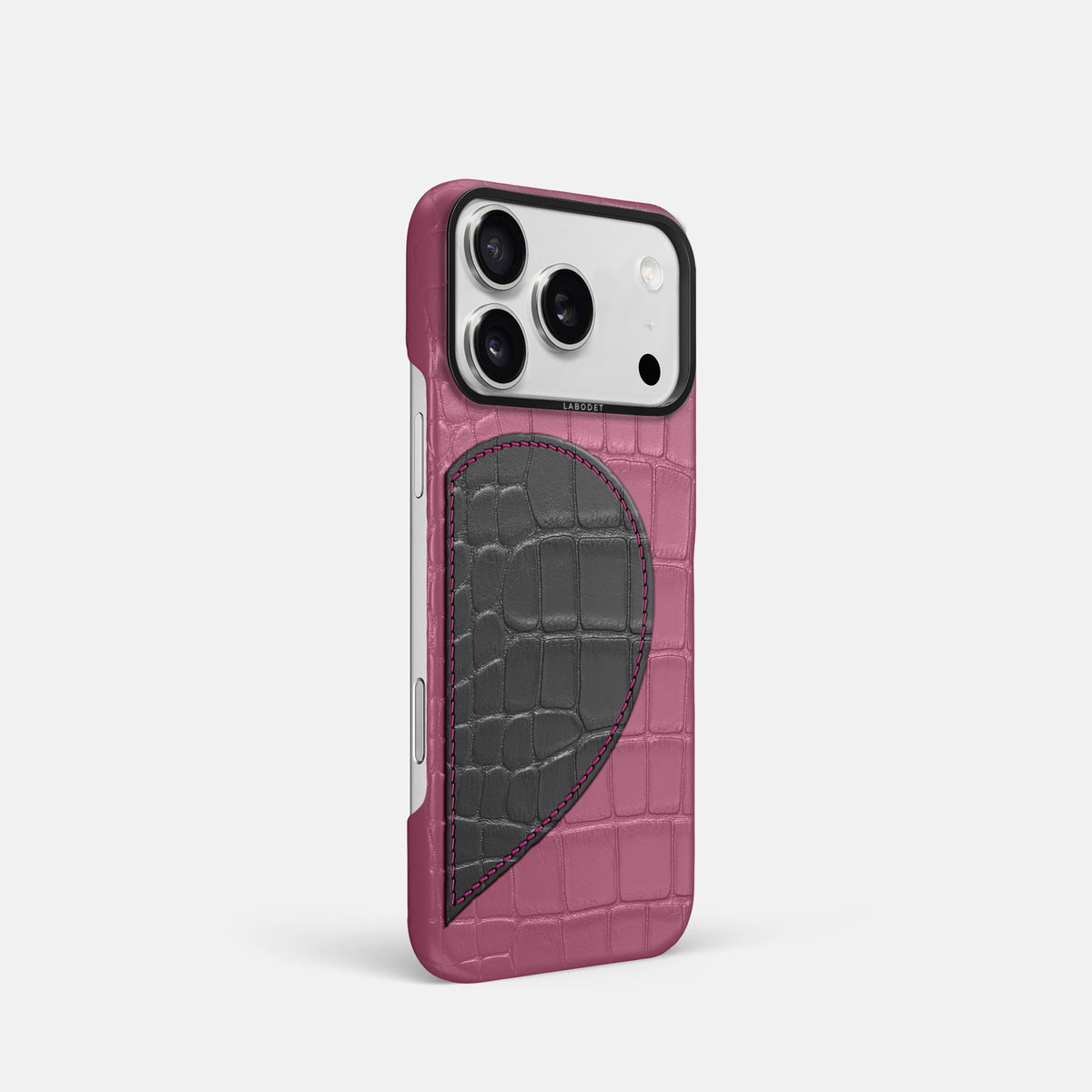 Classic Case With Half Heart - Right For iPhone 18 Pro In Alligator -2 | Pink-Lagoon-Black